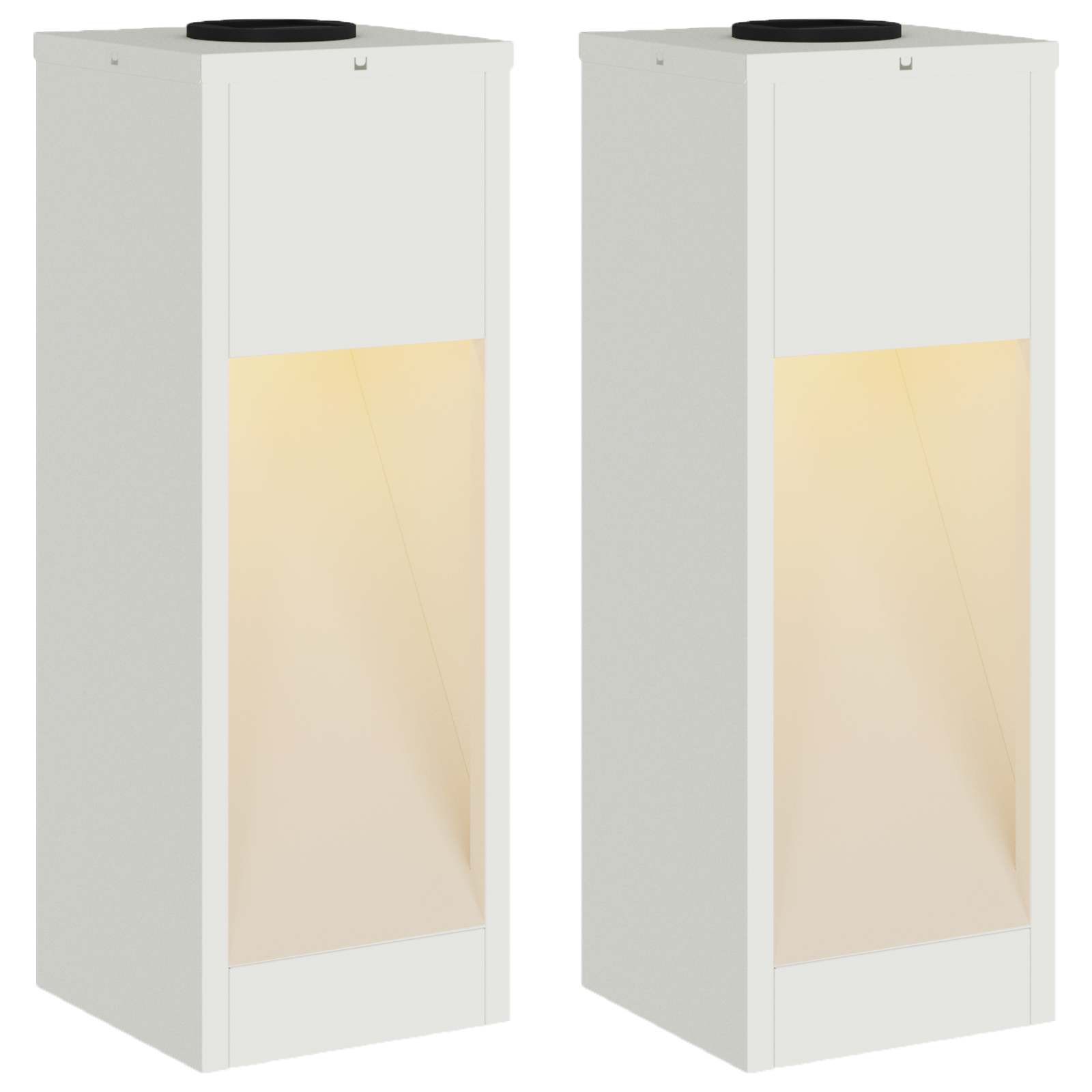 Luz de Sendero LED Solar 2 pcs Acero laminado en frío