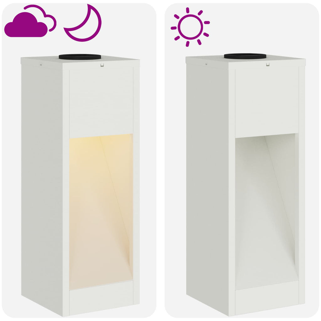 Luz de Sendero LED Solar 2 pcs Acero laminado en frío