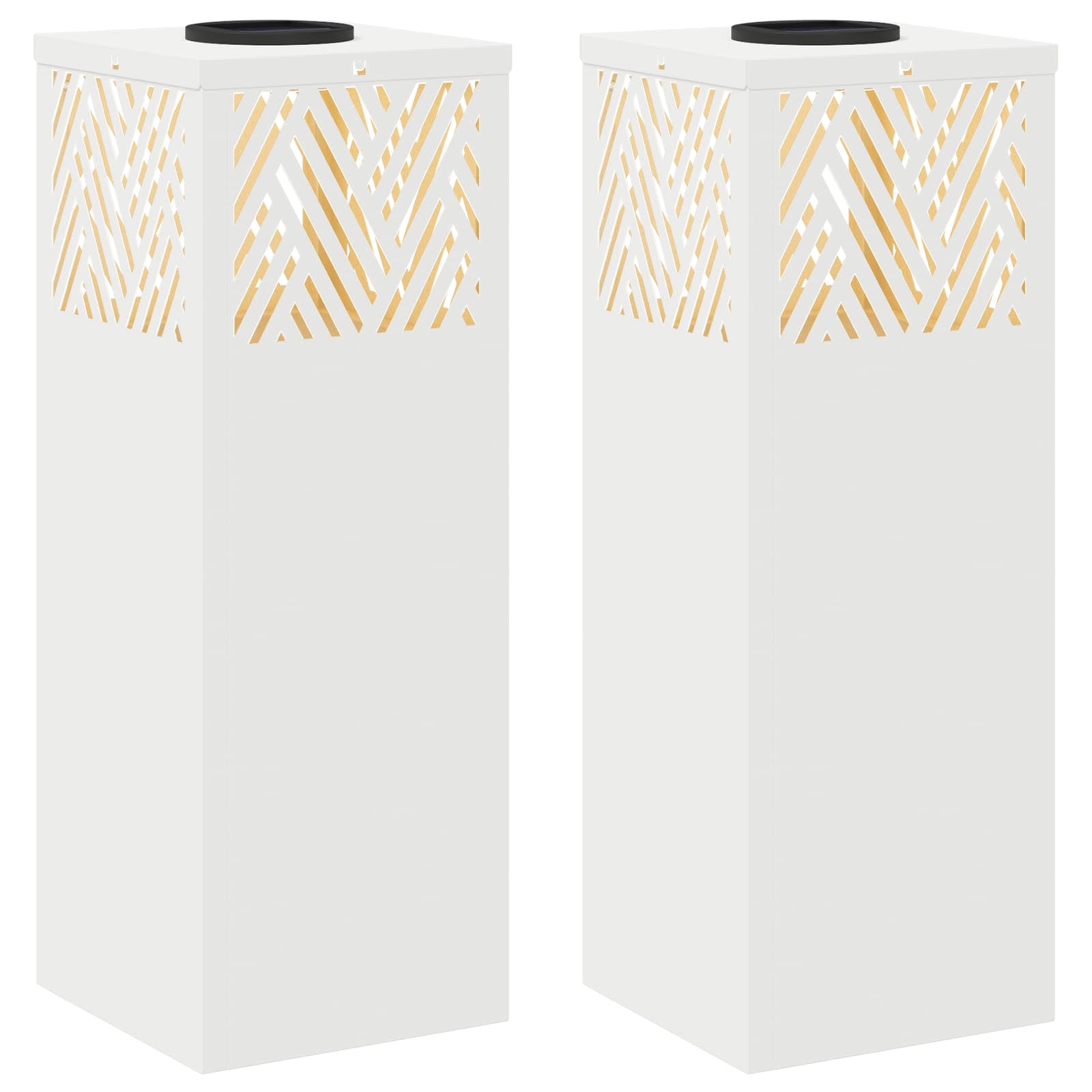 Luz de camino LED solar 2 pcs Acero laminado en frío
