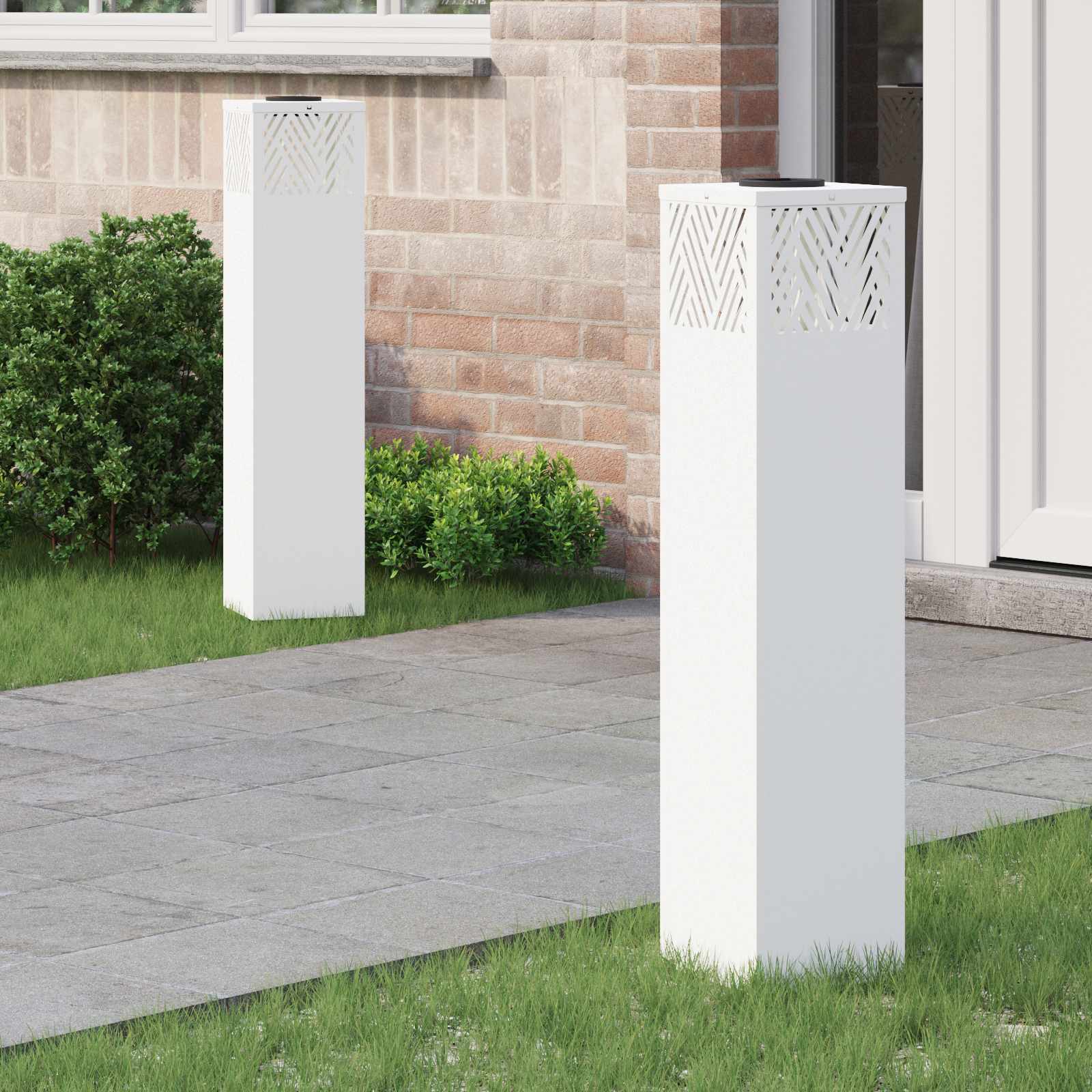 Luz de camino LED solar 2 pcs Acero laminado en frío