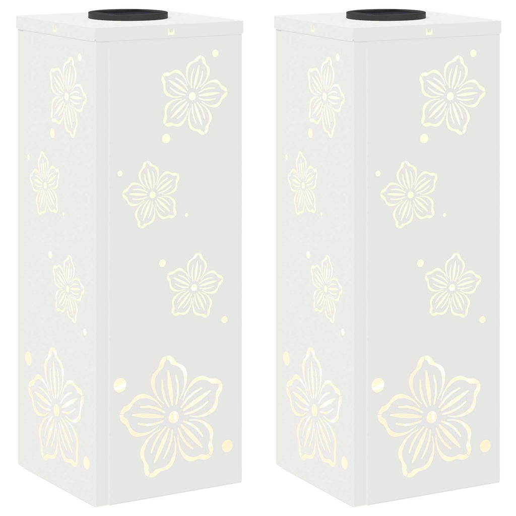 Luz de camino LED solar 2 pcs Acero laminado en frío