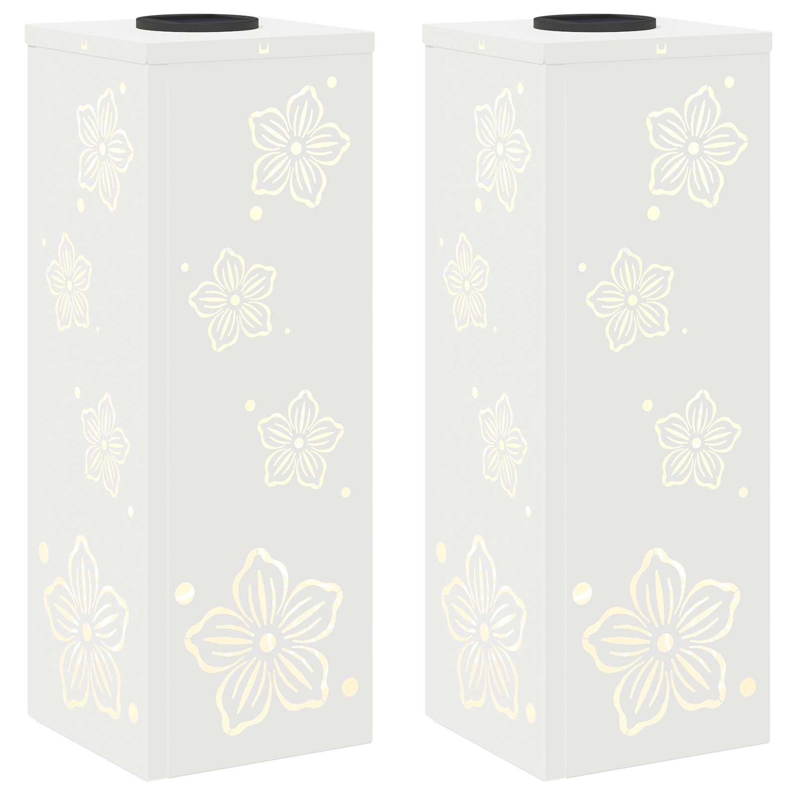 Luz de camino LED solar 2 pcs Acero laminado en frío