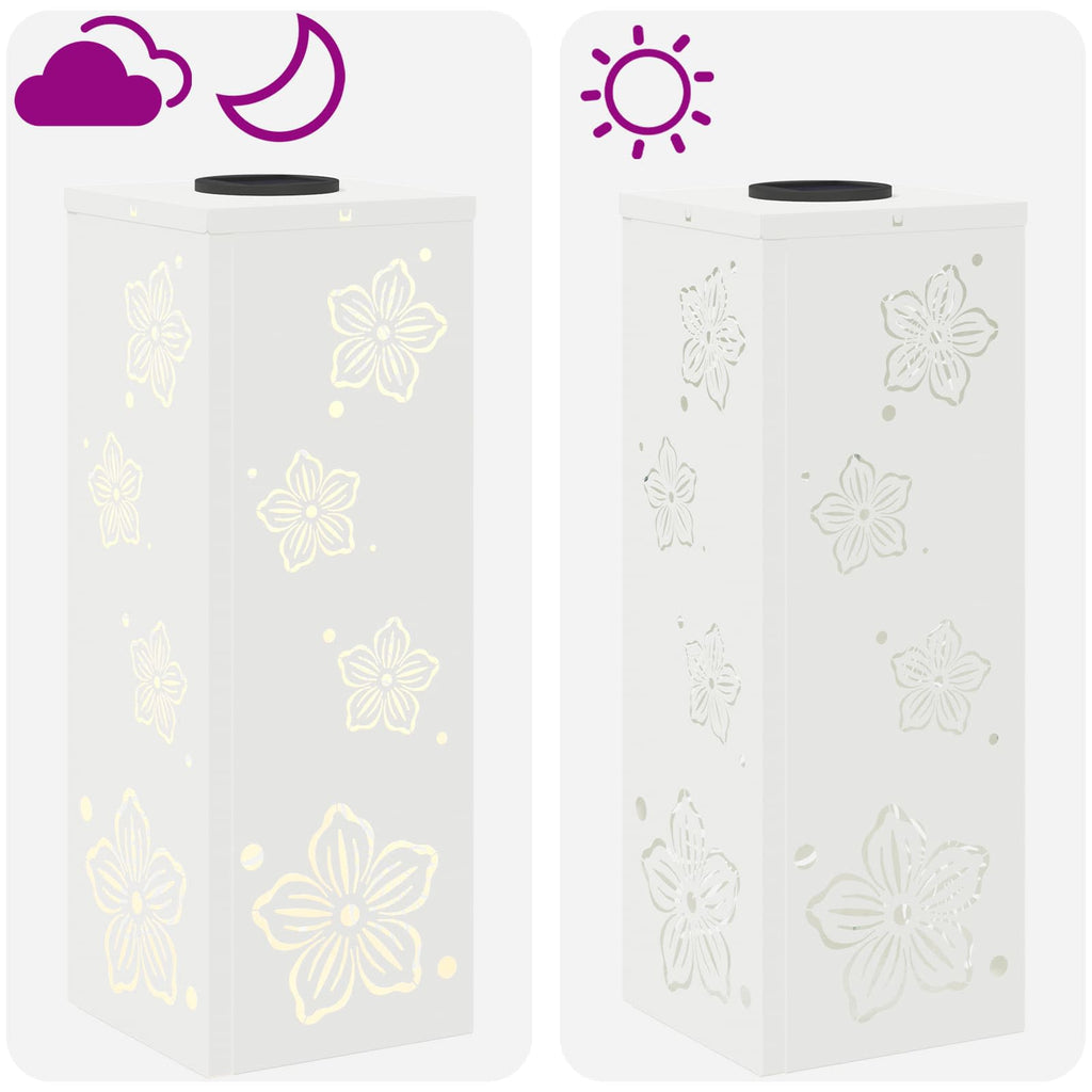 Luz de camino LED solar 2 pcs Acero laminado en frío