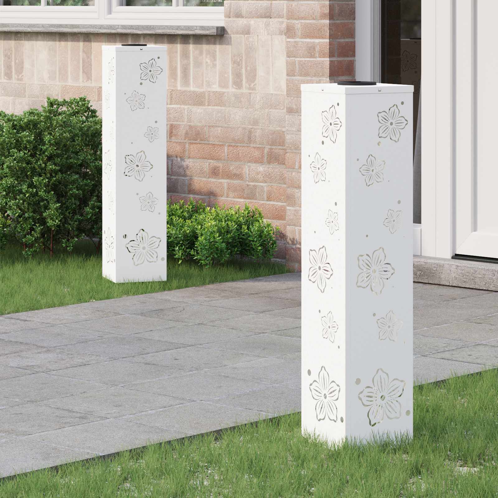 Luz de camino LED solar 2 pcs Acero laminado en frío