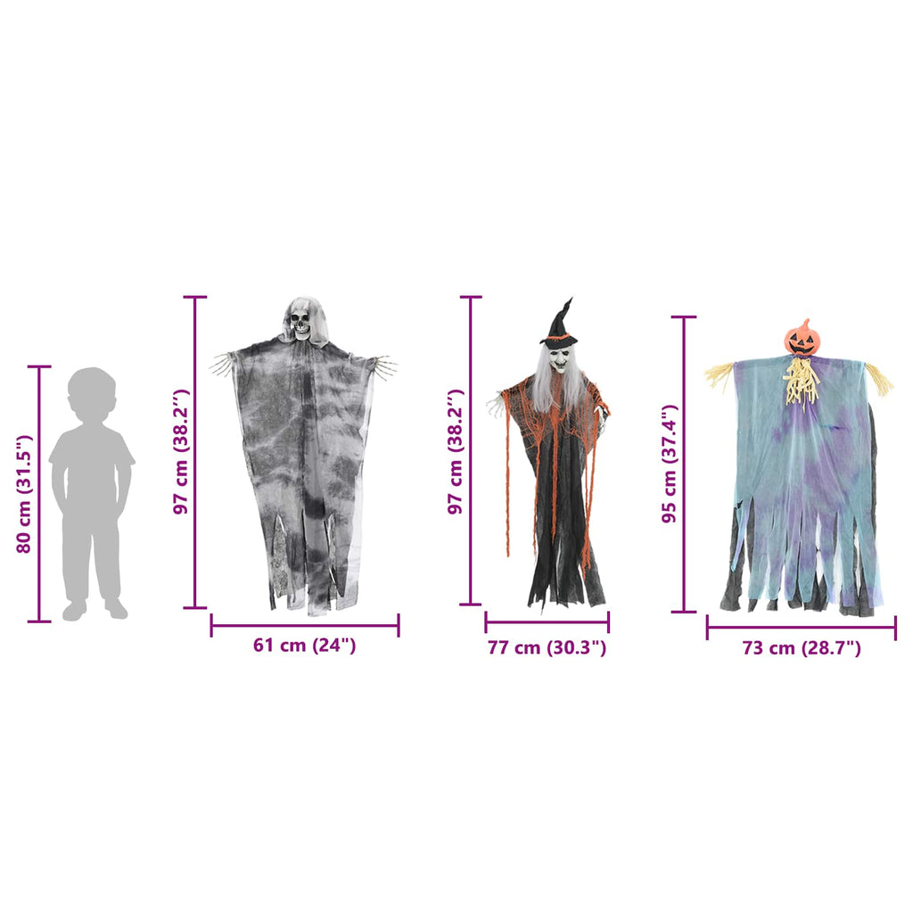 Fantasma Colgante de Halloween 3 pcs Multicolor 61 x 97 cm