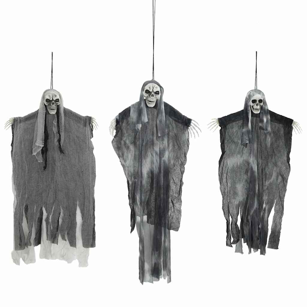 Fantasma Colgante de Halloween 3 pcs Negro 66 x 110 cm