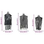 Fantasma Colgante de Halloween 3 pcs Negro 66 x 110 cm