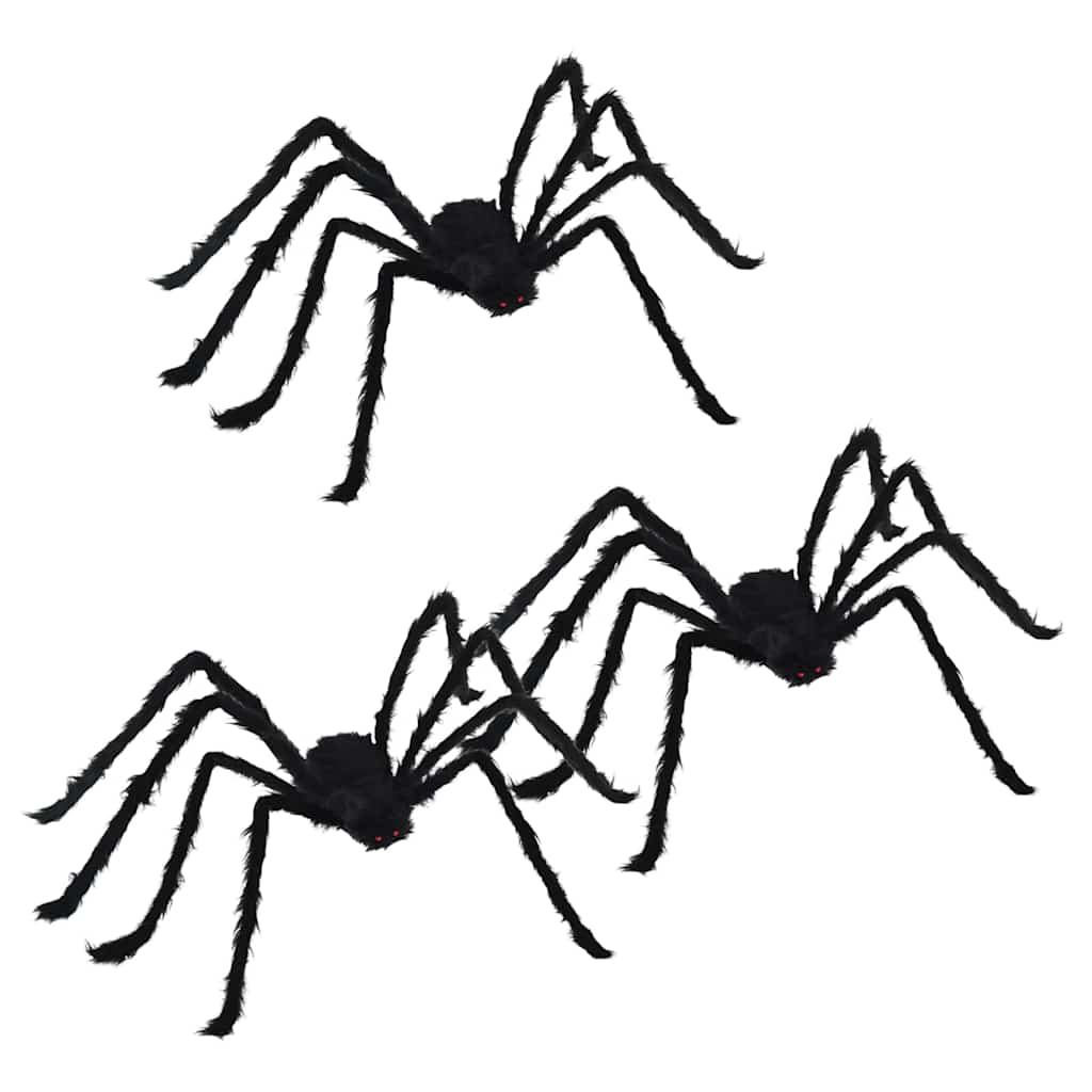 Decoración de Araña de Halloween 3 pcs Negro 150 cm