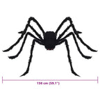 Decoración de Araña de Halloween 3 pcs Negro 150 cm
