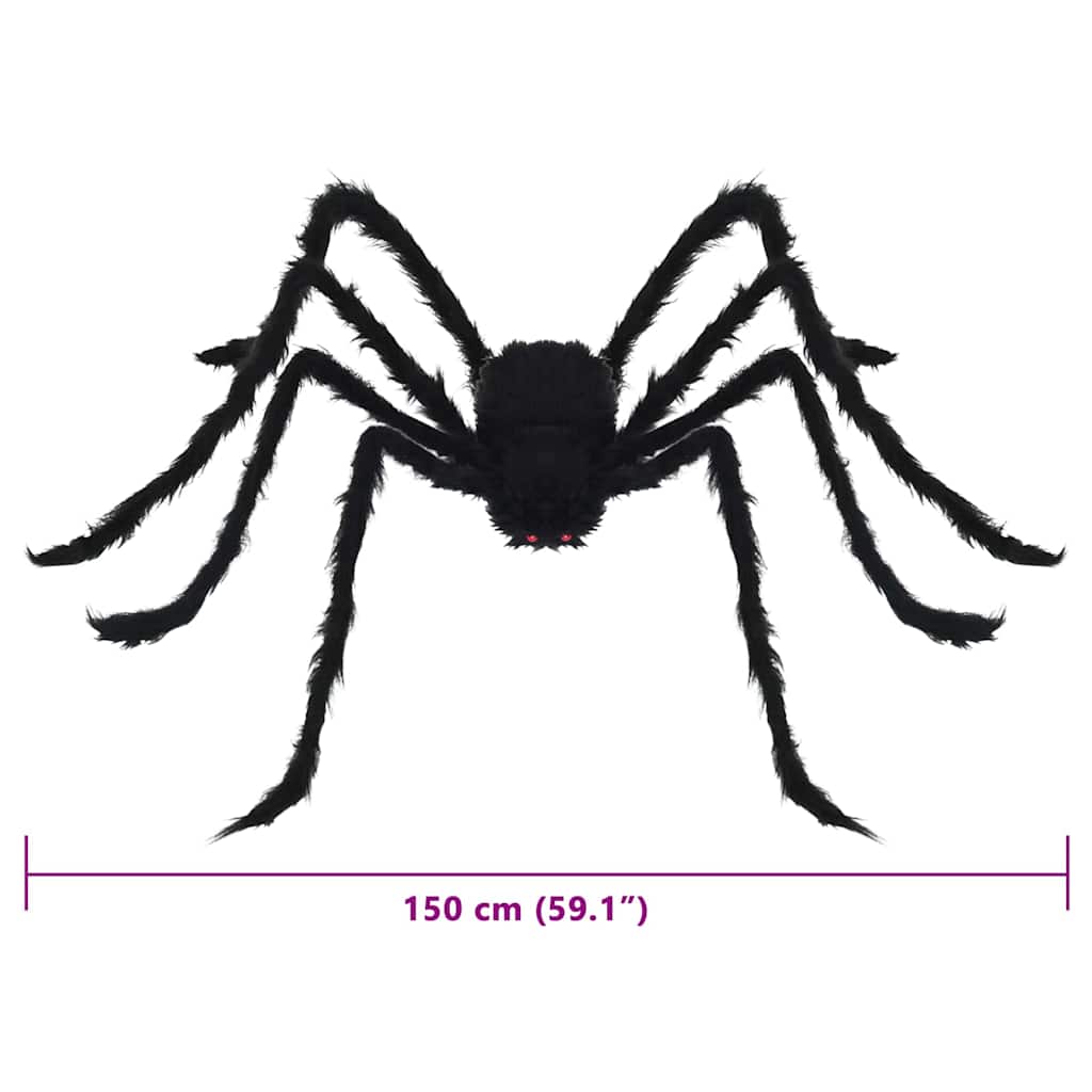 Decoración de Araña de Halloween 3 pcs Negro 150 cm