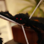 Decoración de Araña de Halloween con Telarañas 2 pcs Negro y