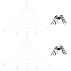 Decoración de Araña de Halloween con Telarañas 2 pcs Negro y