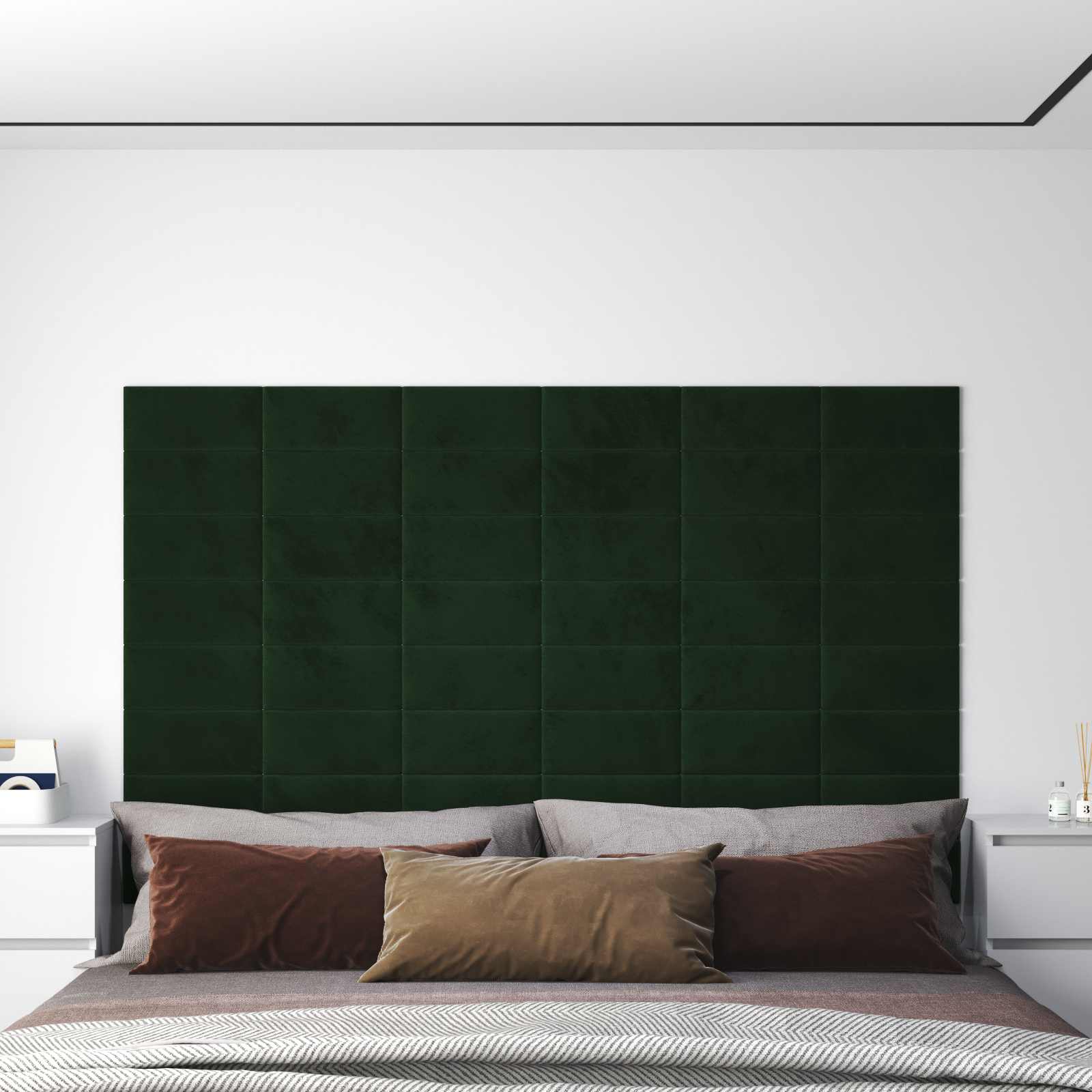 Cabecero de Pared 12 pcs Azul Terciopelo