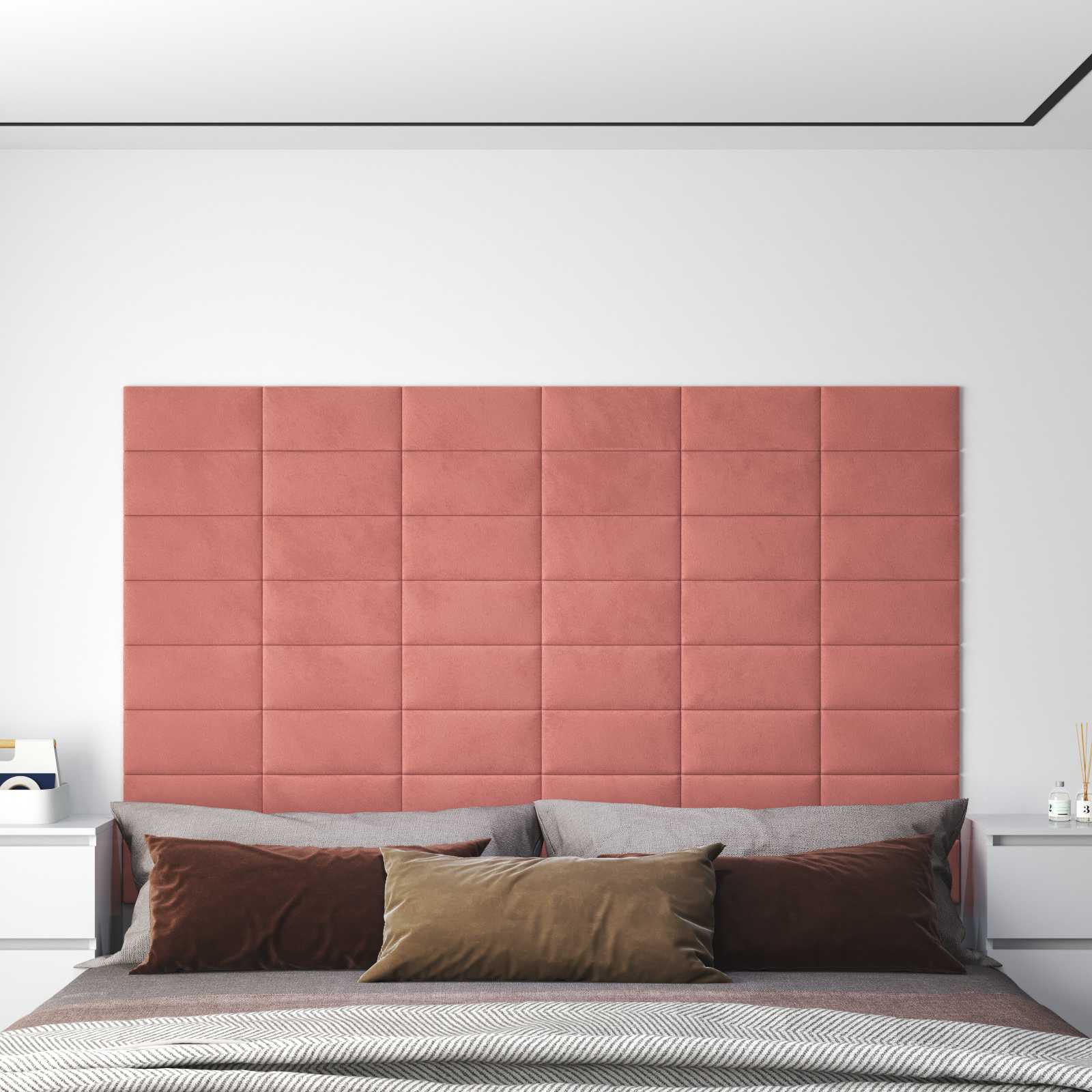 Cabecero de Pared 12 pcs Azul Terciopelo