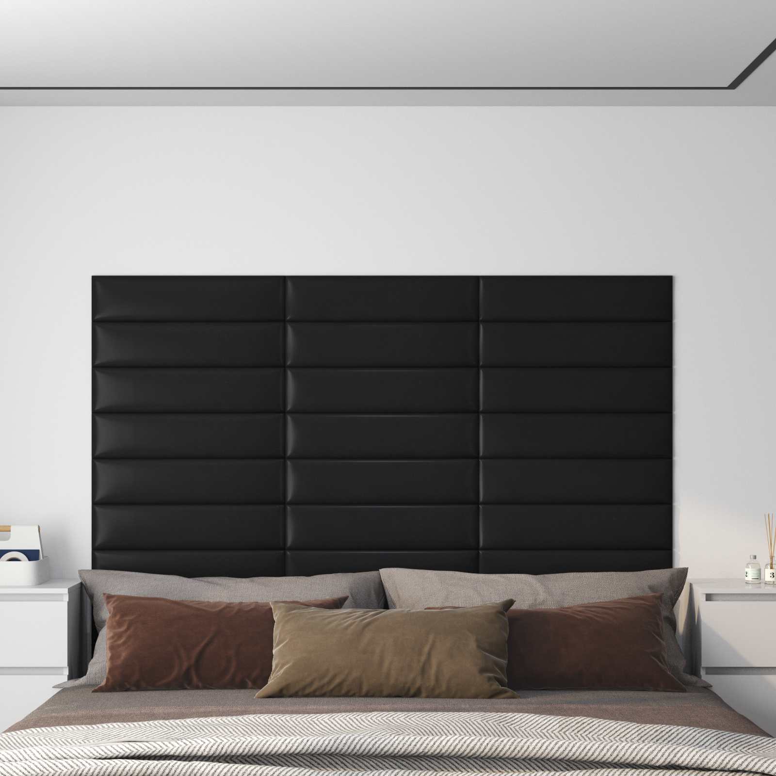 Cabecero de Pared 12 pcs Capuchino 30 x 15 cm tela