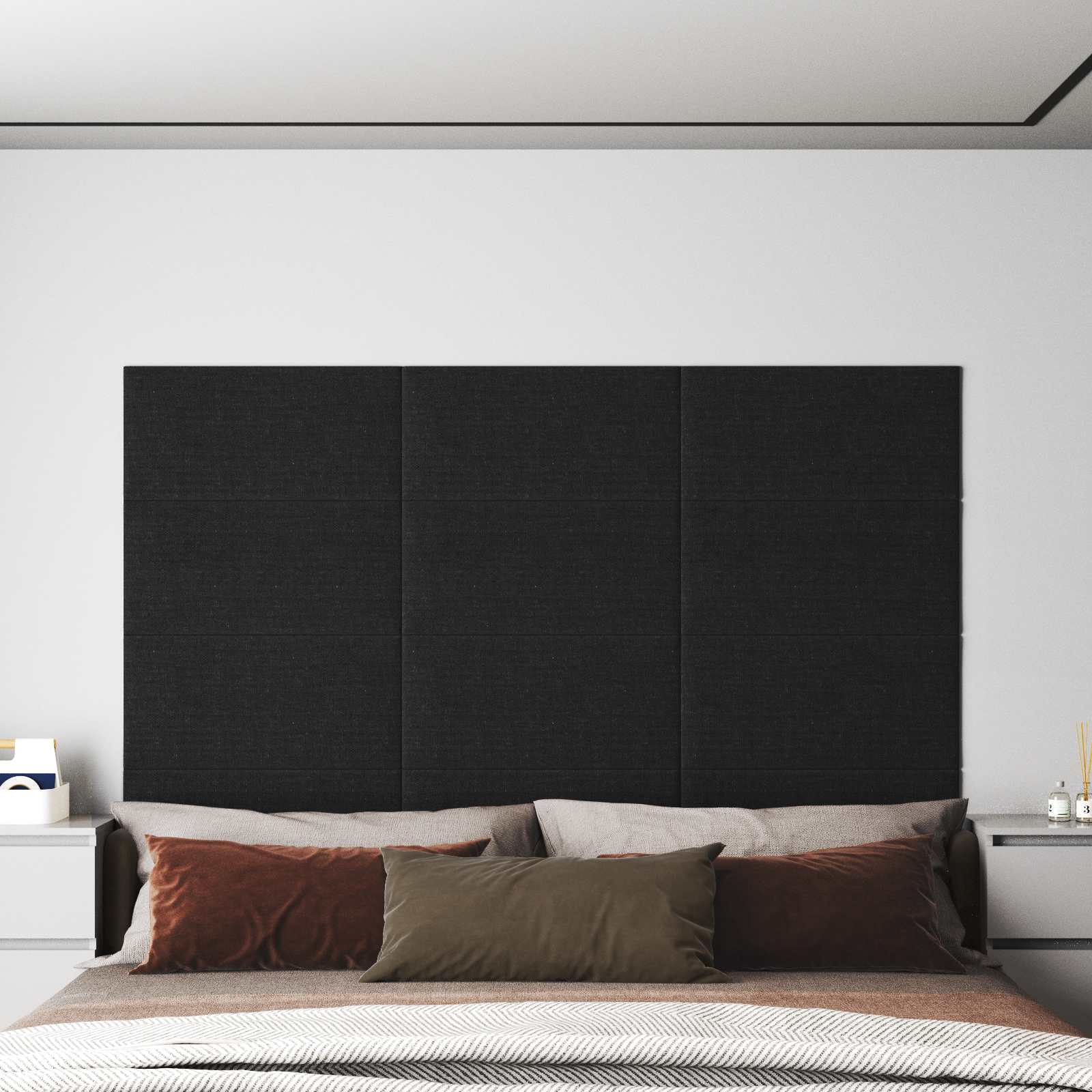Cabecero de Pared 12 pcs Azul 30 x 15 cm tela