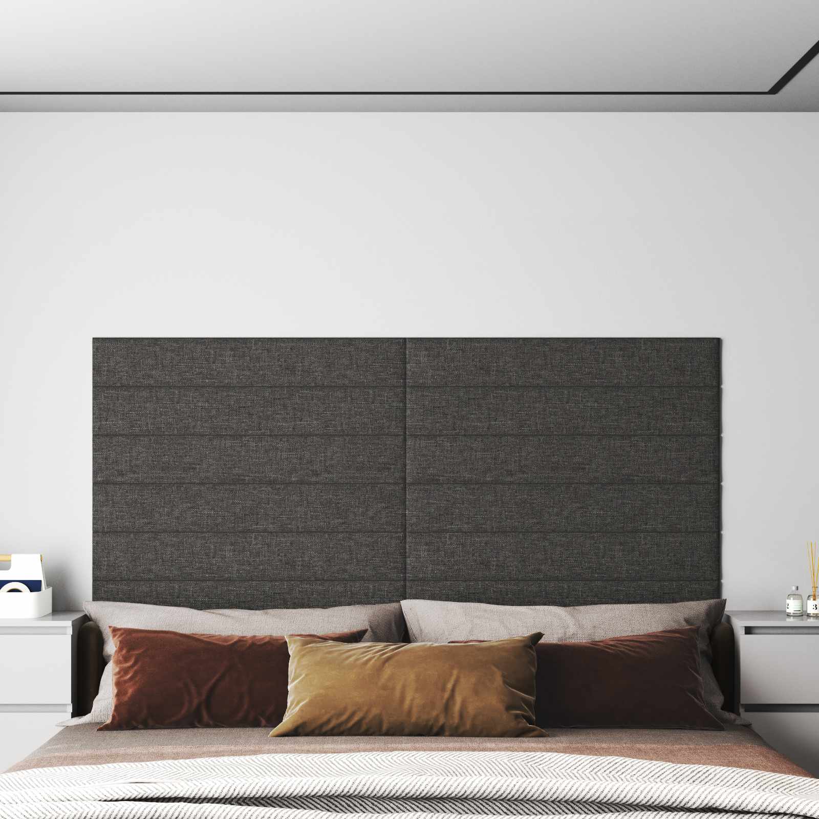 Cabecero de Pared 12 pcs Azul 30 x 15 cm tela