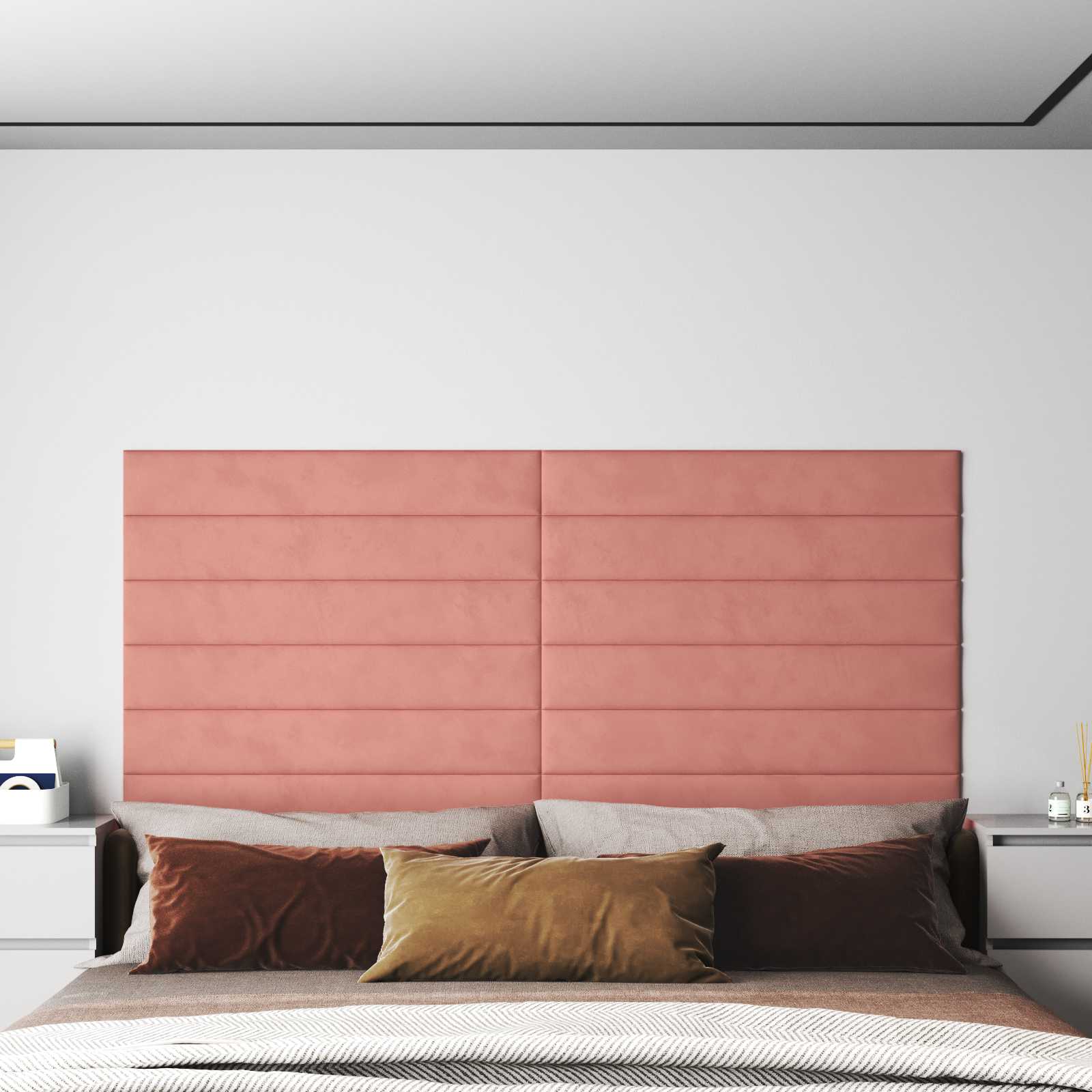 Cabecero de Pared 12 pcs Azul Terciopelo