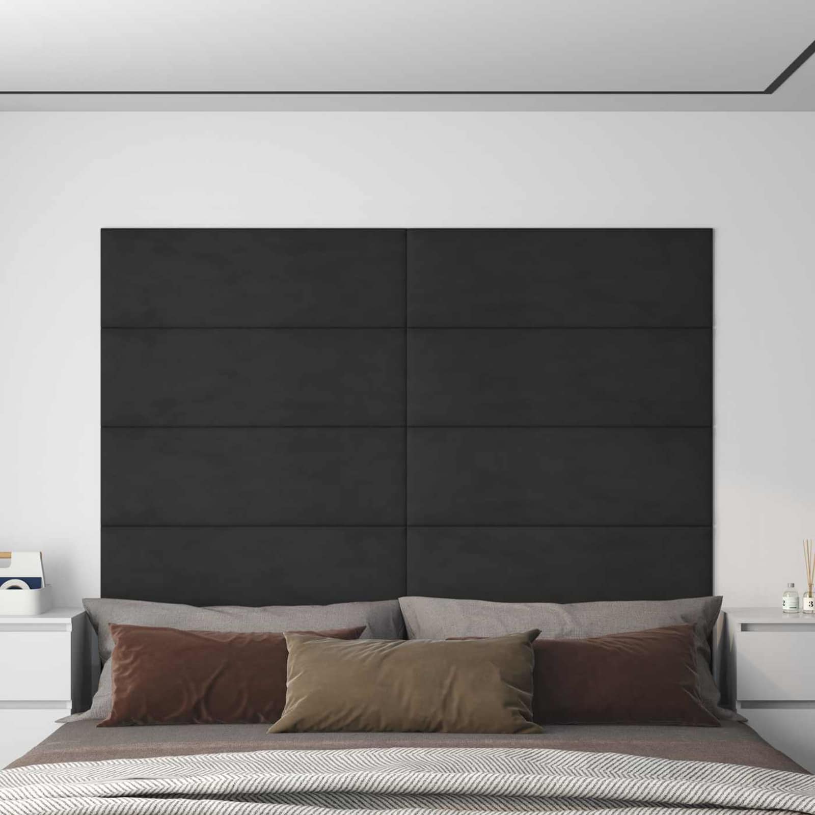 Cabecero de Pared 12 pcs Azul Terciopelo