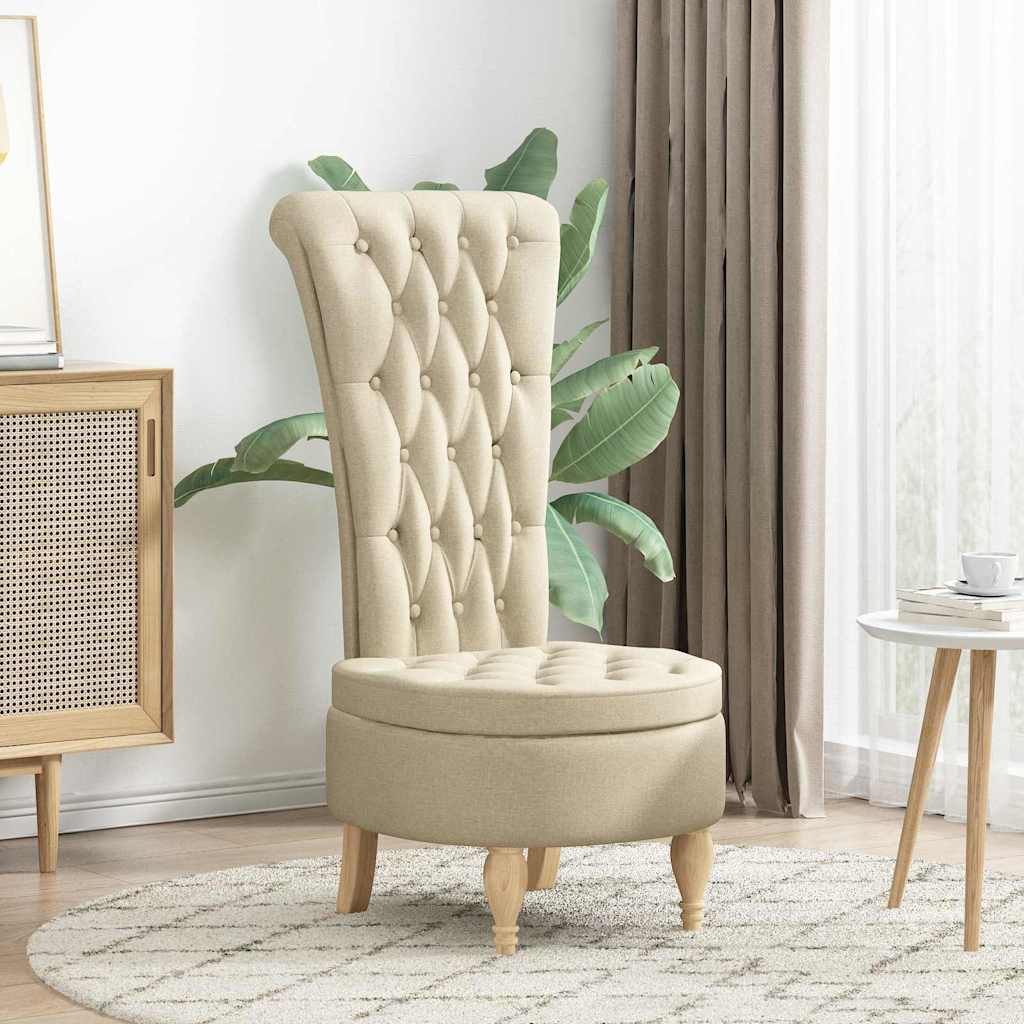 Silla de estilo zueco Crema 56,5 x 70 x 110 cm tela