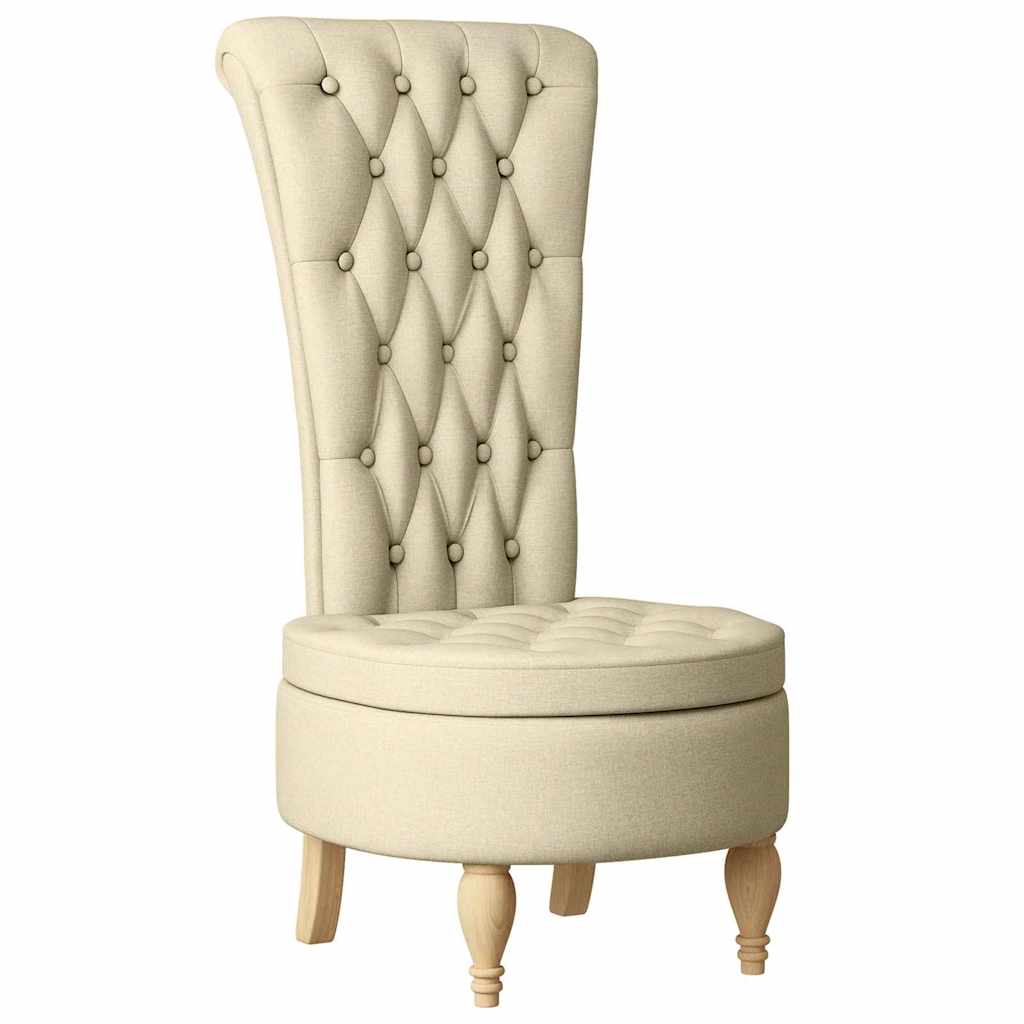 Silla de estilo zueco Crema 56,5 x 70 x 110 cm tela
