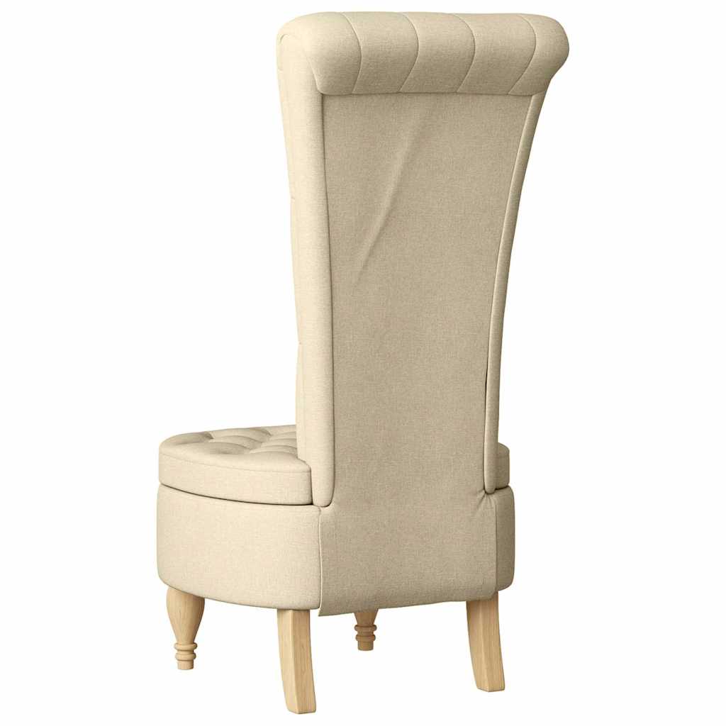 Silla de estilo zueco Crema 56,5 x 70 x 110 cm tela