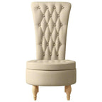 Silla de estilo zueco Crema 56,5 x 70 x 110 cm tela