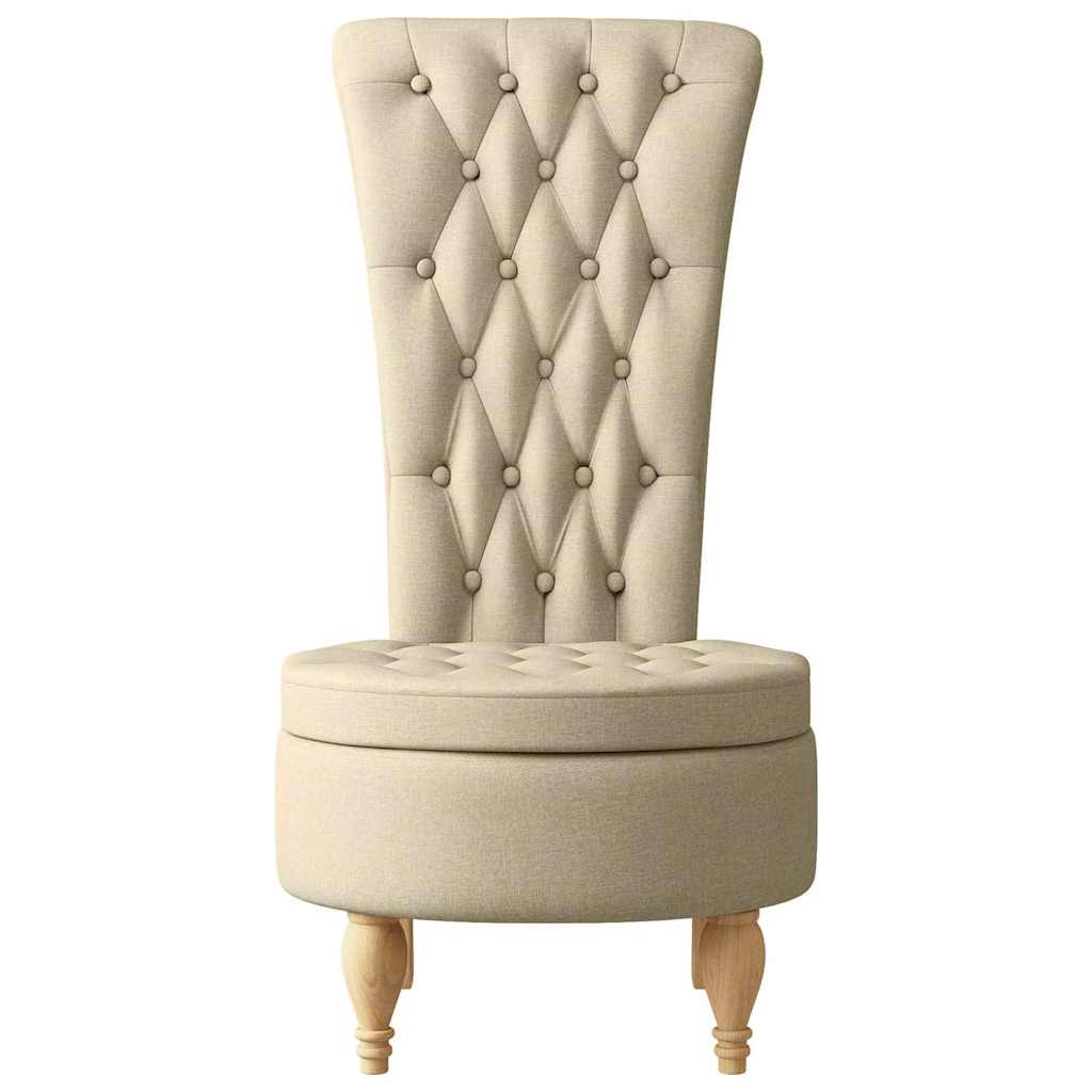 Silla de estilo zueco Crema 56,5 x 70 x 110 cm tela
