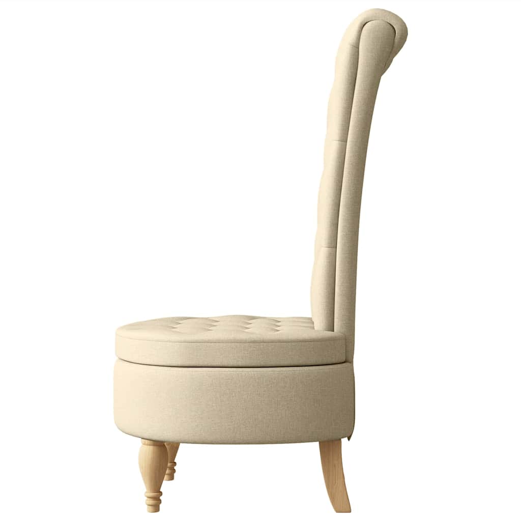 Silla de estilo zueco Crema 56,5 x 70 x 110 cm tela