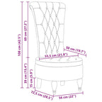Silla de estilo zueco Crema 56,5 x 70 x 110 cm tela