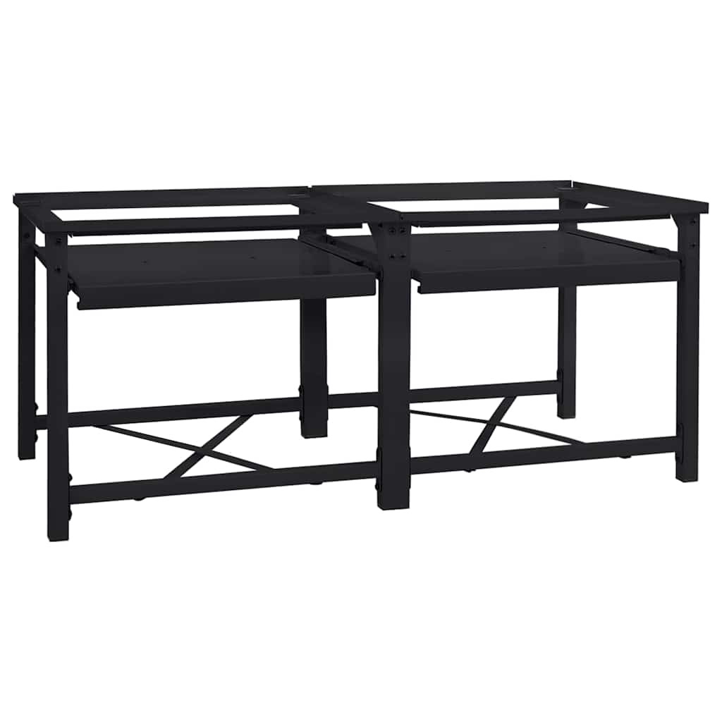 Pedestal para Lavadora 2 pcs Negro 120 x 56 x 52 cm Acero