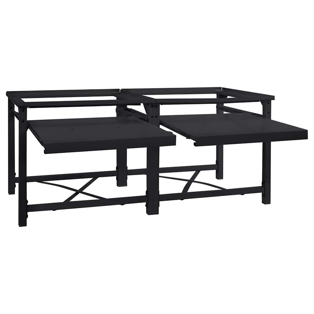 Pedestal para Lavadora 2 pcs Negro 120 x 56 x 52 cm Acero