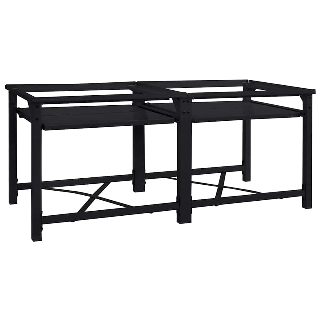 Pedestal para Lavadora 2 pcs Negro 120 x 56 x 52 cm Acero