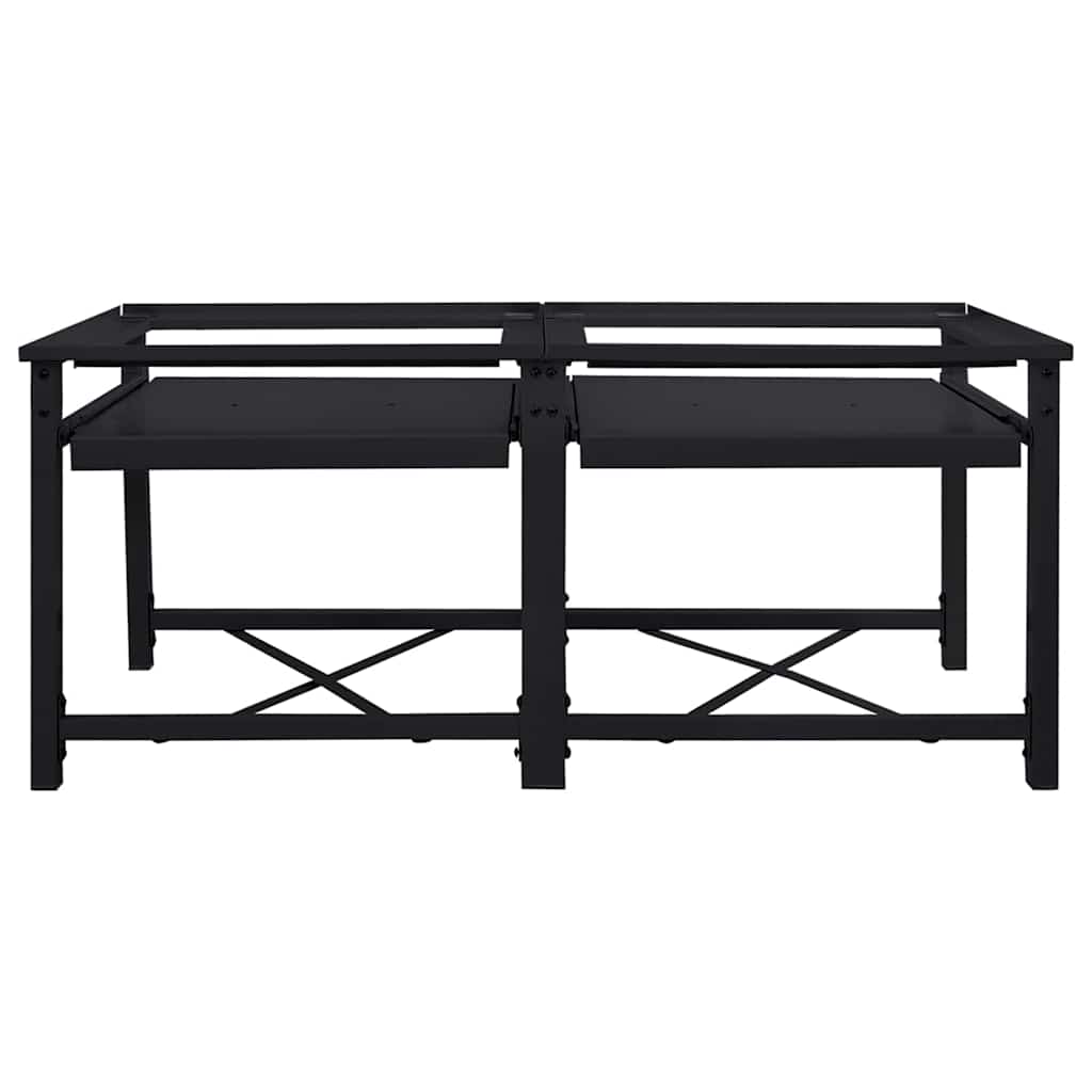 Pedestal para Lavadora 2 pcs Negro 120 x 56 x 52 cm Acero