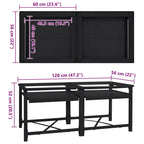 Pedestal para Lavadora 2 pcs Negro 120 x 56 x 52 cm Acero