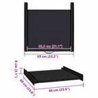 Estante Intermedio para Lavadora Negro 60 x 60 x 8 cm Acero