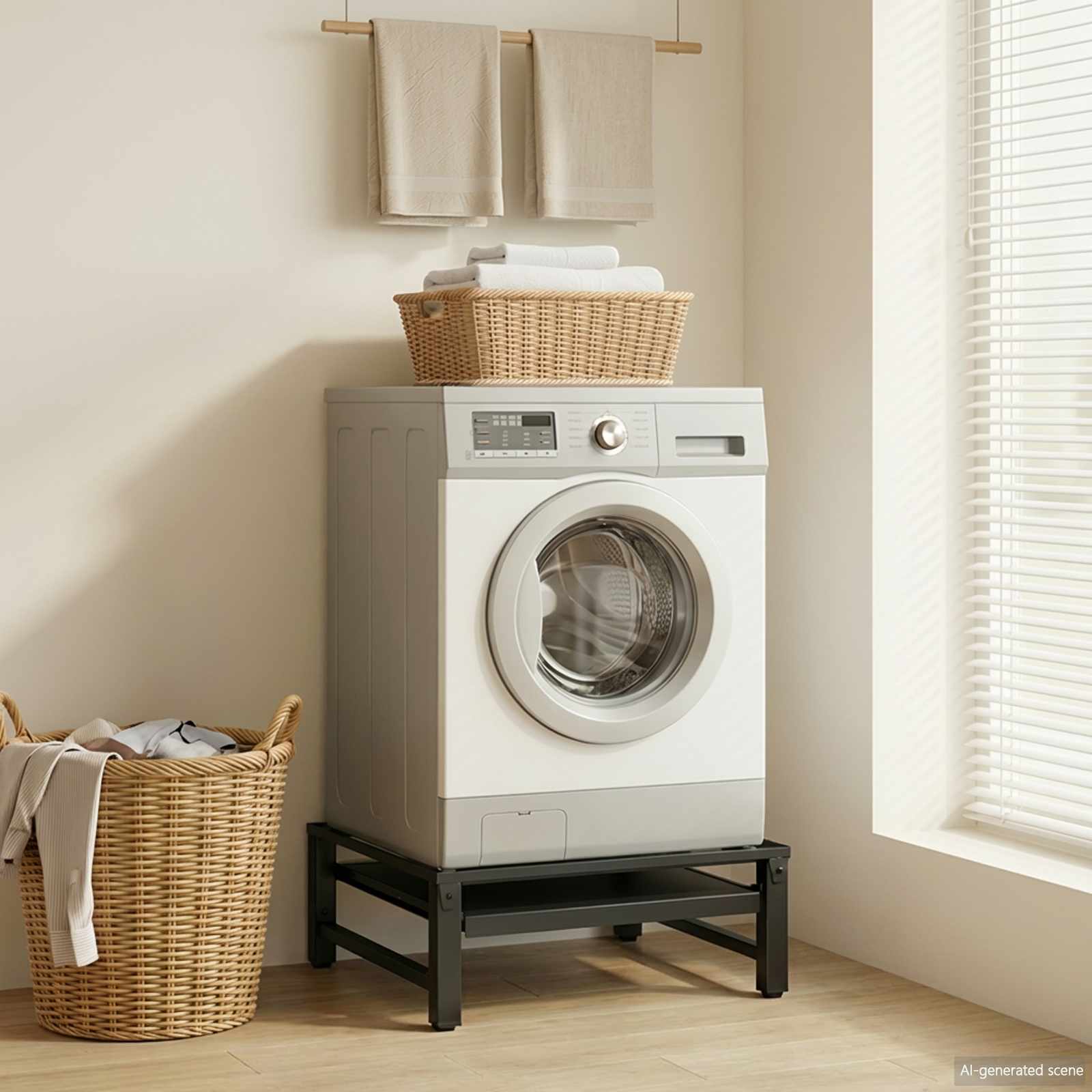Pedestal for Washing Machine 2 pcs Black 120 x 56 x 52 cm Steel
