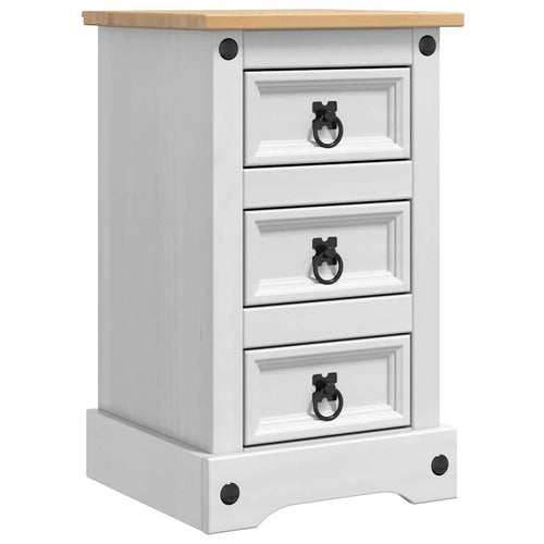 Corona Bedside Cabinet 35 x 32.5 x 58 cm Solid Pine Wood