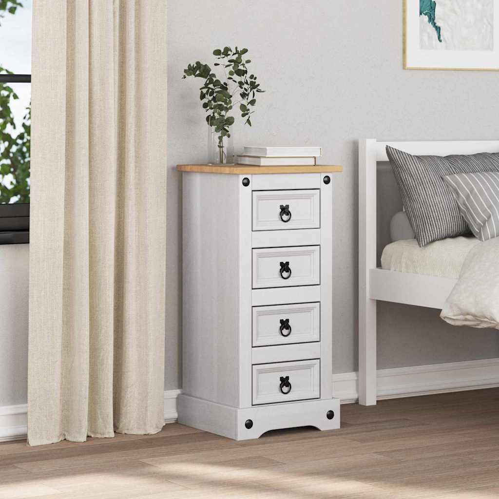 Mesita de Noche Corona 35 x 32,5 x 74 cm Madera de pino macizo