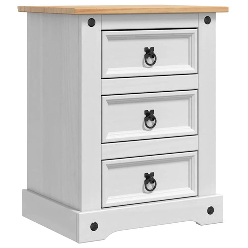 Corona Bedside Table 53 x 39 x 66 cm Solid Pine Wood