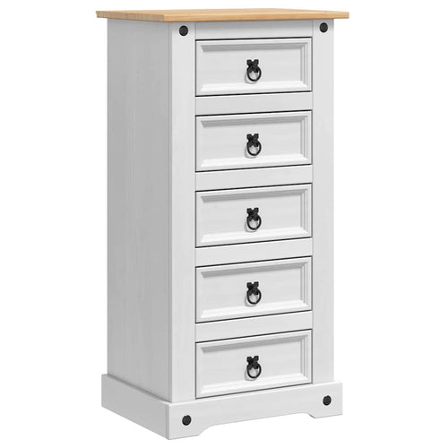 Corona Nightstand 53 x 39 x 103 cm Solid Pine Wood