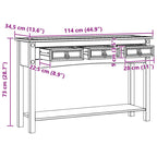 Mesa Auxiliar Corona 114 x 34,5 x 73 cm Madera de pino macizo