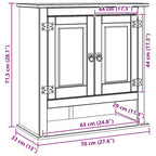 Mueble colgante Corona 70 x 33 x 71,5 cm Madera de pino macizo