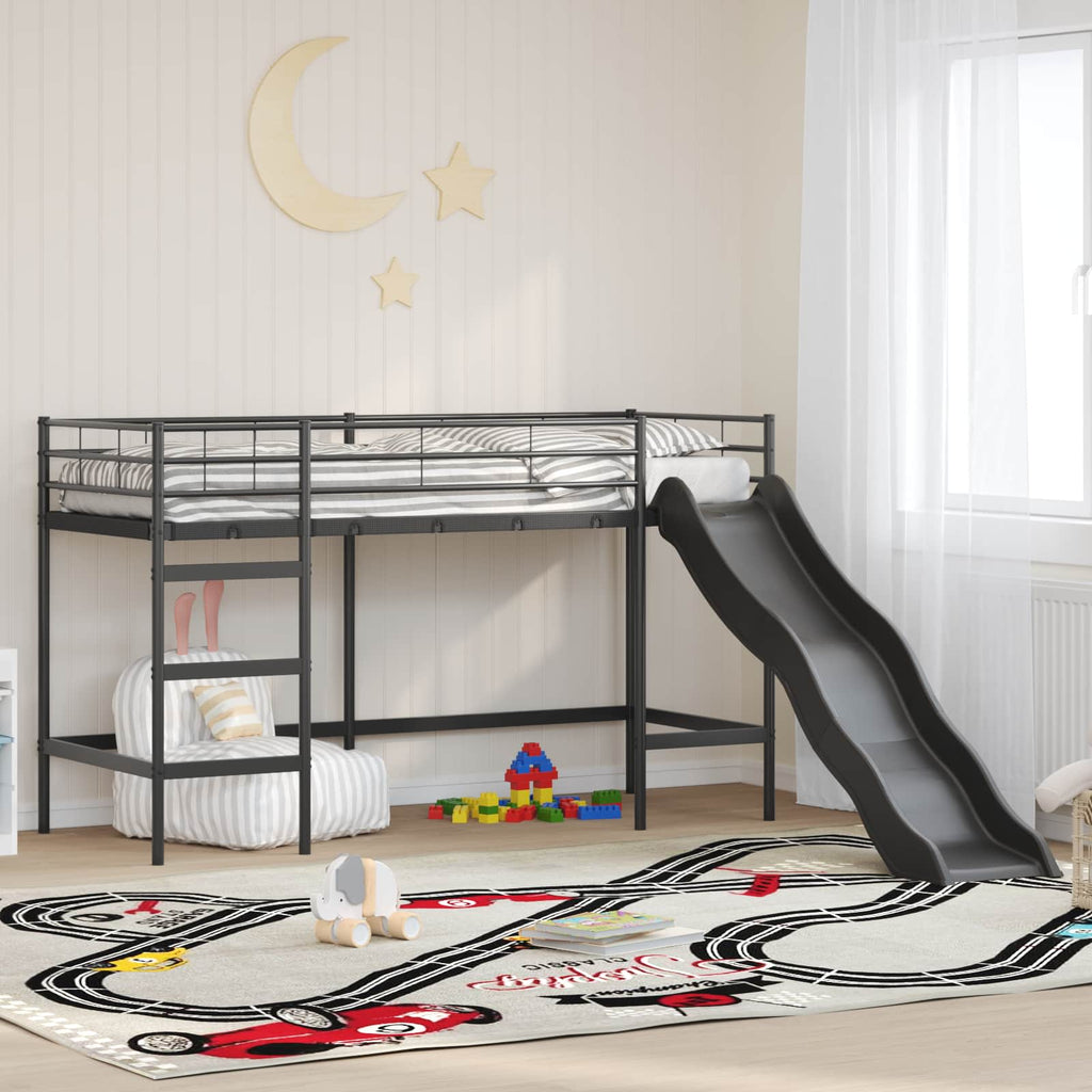 Estructura de litera para niños con tobogán Negro y Antracita