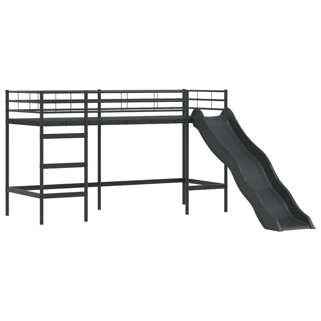 Estructura de litera para niños con tobogán Negro y Antracita