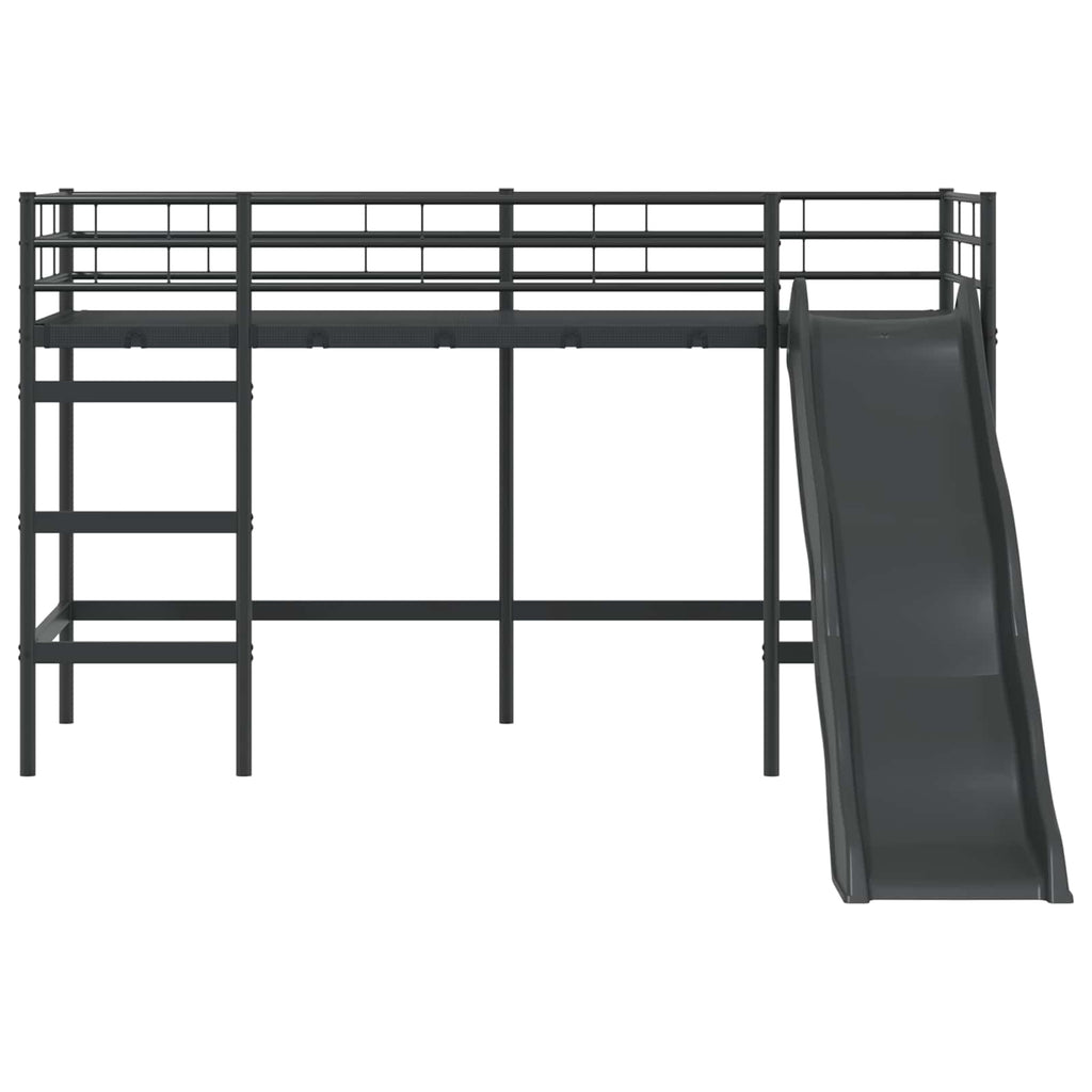 Estructura de litera para niños con tobogán Negro y Antracita