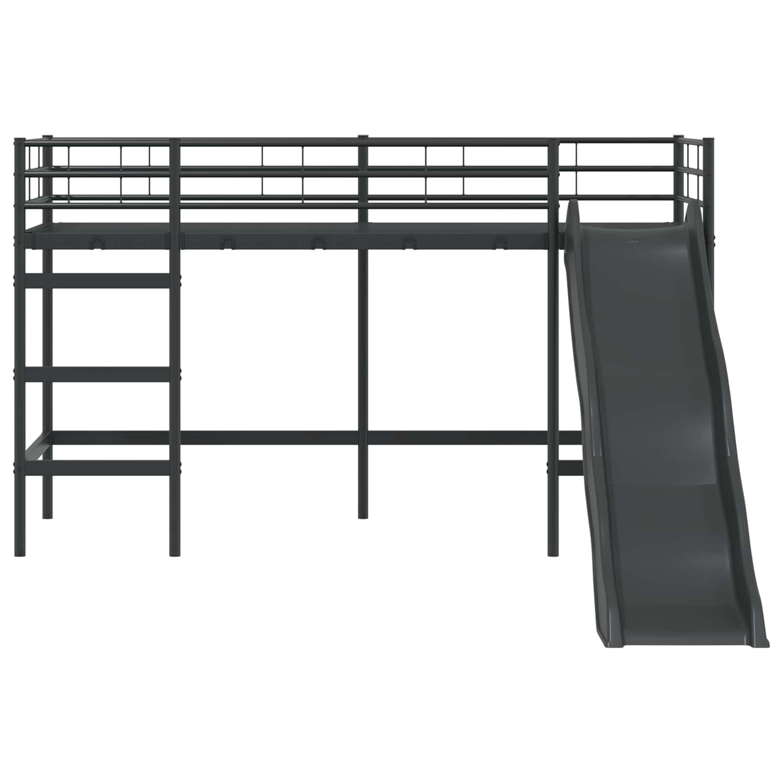 Estructura de litera para niños con tobogán Negro y Antracita