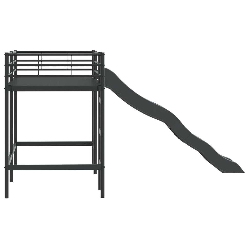Estructura de litera para niños con tobogán Negro y Antracita