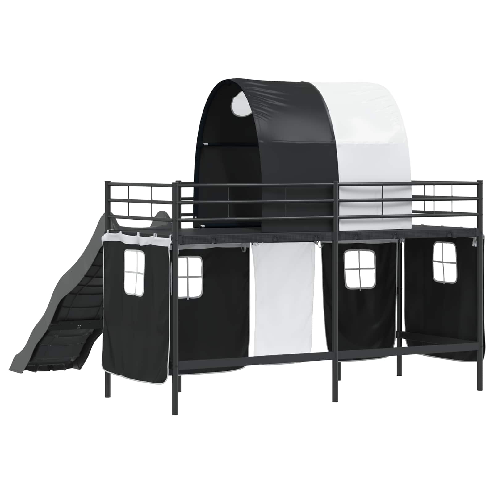 Estructura de litera para niños Liso Negro 75 x 190 cm Metal