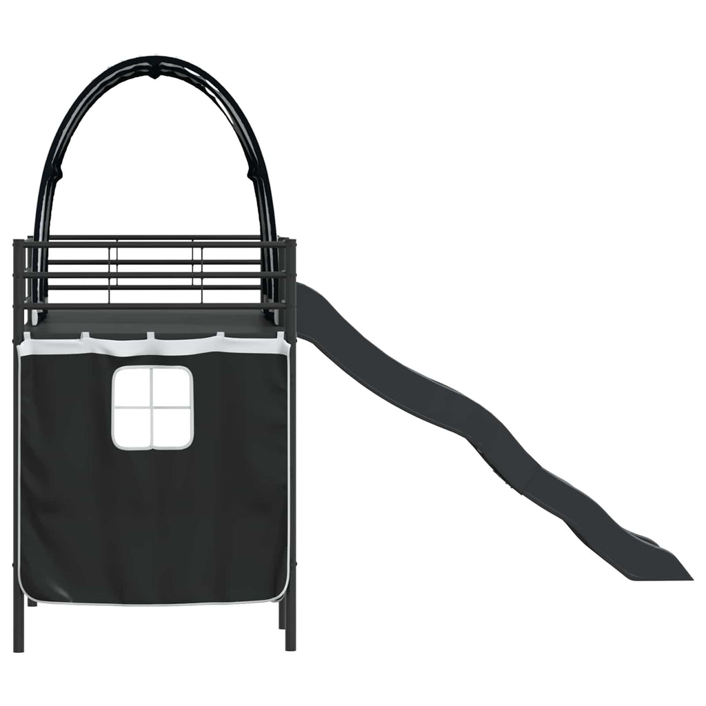 Estructura de litera para niños Liso Negro 75 x 190 cm Metal